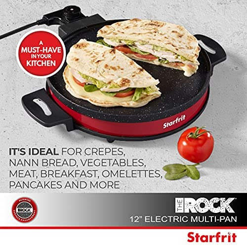 Starfrit 024426-003-0000 Electric Multi-Pan and Crepe Maker, Standard, Red