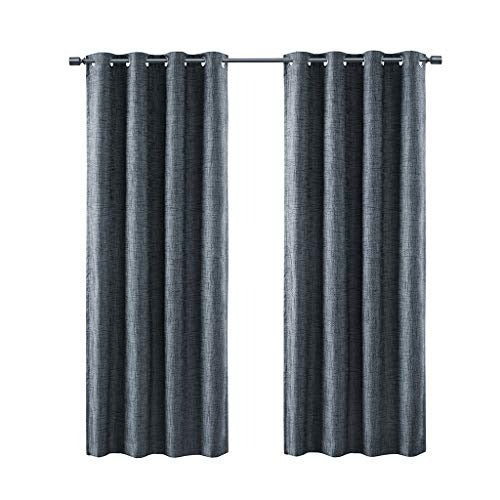 SUN SMART Maya Blackout Curtain Patio Single Window, Textured Heatherd Print, Grommet Top Living Room Decor Thermal Insulated Light Blocking Drape for Bedroom and Apartments, 50x54, Navy