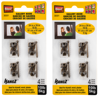 2 Pack HangZ Gallery 10lb Picture Hooks home-place-store.myshopify.com [HomePlace] [Home Place] [HomePlace Store]