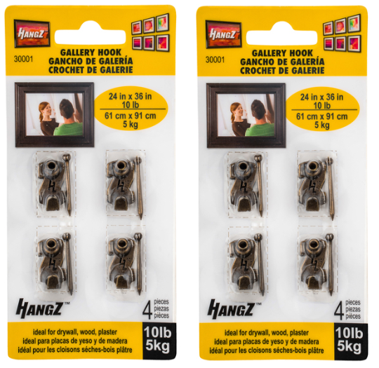 2 Pack HangZ Gallery 10lb Picture Hooks home-place-store.myshopify.com [HomePlace] [Home Place] [HomePlace Store]