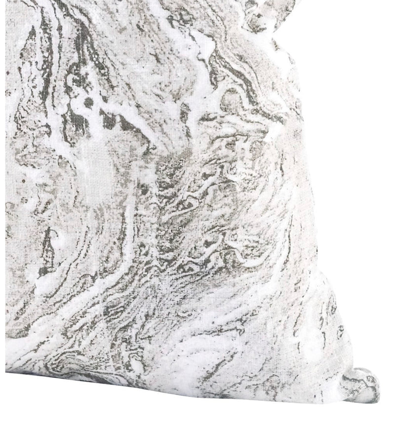Anaya Grey Marble-Print Linen Pillow