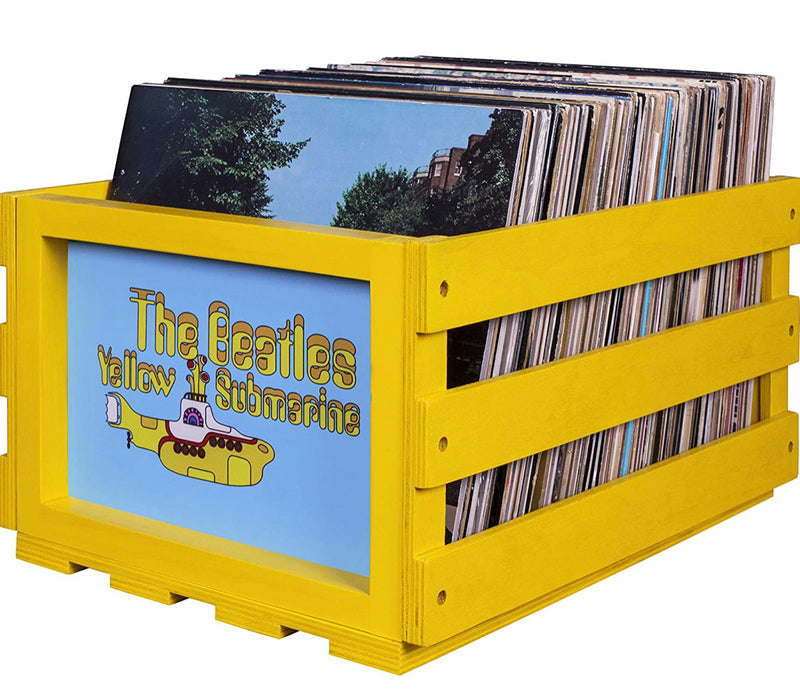 Crosley AC1004A-YS Record Storage Crate Holds up to 75 Albums, The Beatles Yellow Submarine