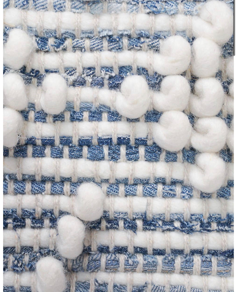 Anaya Handwoven Recycled Denim Wool-Blend Pillow