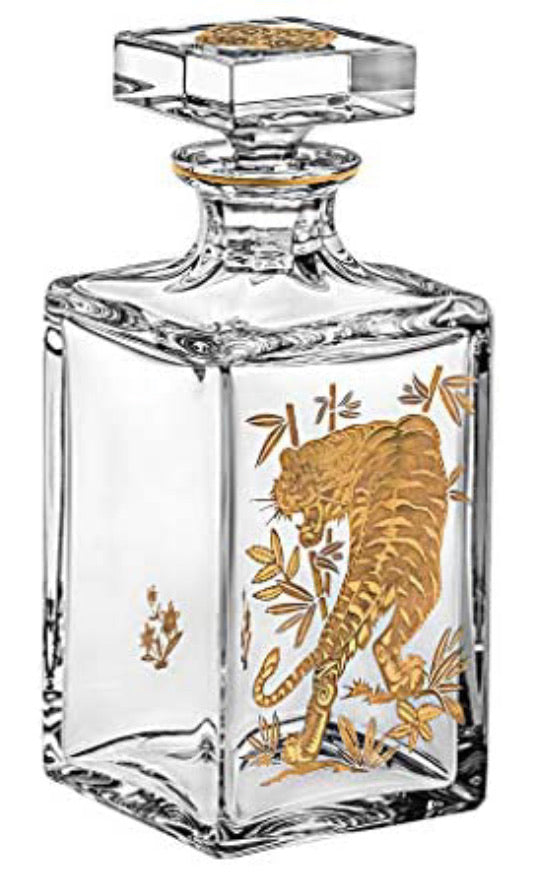 Vista Alegre Golden Whisky Decanter W/Gold | Tiger
