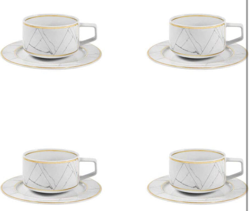 Vista Alegre Carrara Tea Cup & Saucer | Set Of 4