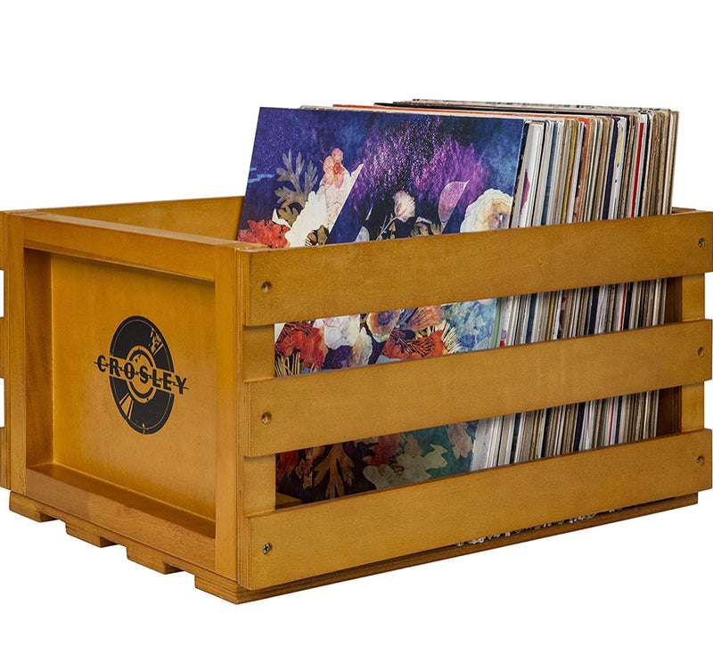 Crosley AC1004A-AC Record Storage Crate Holds up to 75 Albums, Acorn