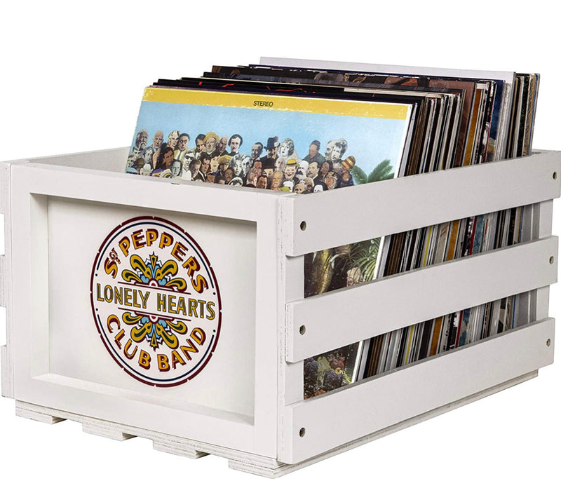 Crosley AC1004A-SP Record Storage Crate Holds up to 75 Albums, The Beatles SGT. Pepper&