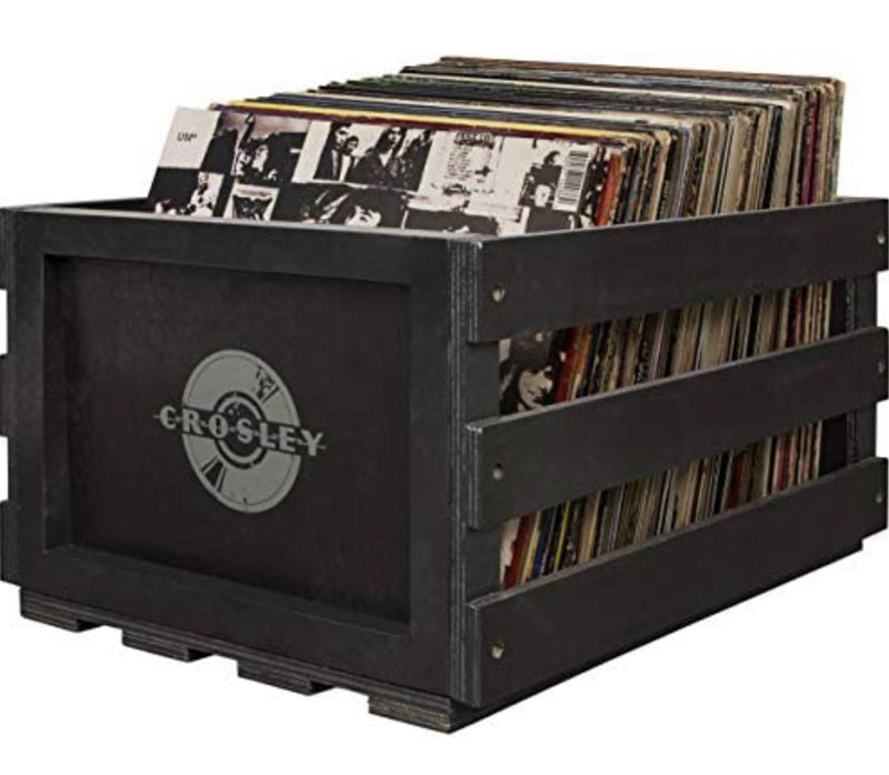 Crosley AC1004A-BK Record Storage Crate Holds up to 75 Albums, Black
