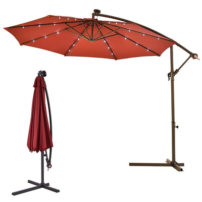 10' Patio Hanging Umbrella Sun Shade with Solar LED Lights home-place-store.myshopify.com [HomePlace] [Home Place] [HomePlace Store]