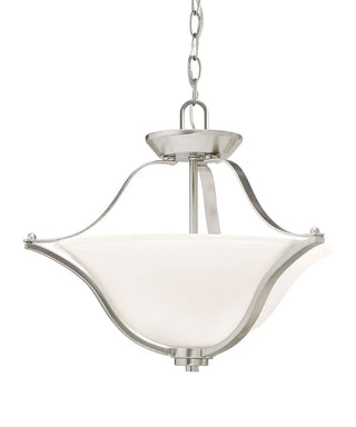 Langford 19"W 2-Light Brushed Nickel Pendant/Semi-Flush Mount Light by Kichler