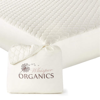 Whisper Organics organic cotton quilted mattress pad protector