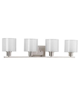 Invite 4-Light 33"w Bath Vanity Light Fixture Brushed Nickel Finish by Progress