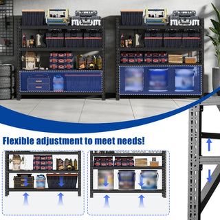 Heavy Duty Garage Shelving with Adjustable Metal Shelves - 6000LBS