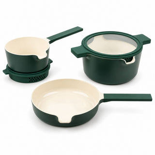 Alva Neat Stackable Ceramic Nonstick Cookware Set, 5-Piece