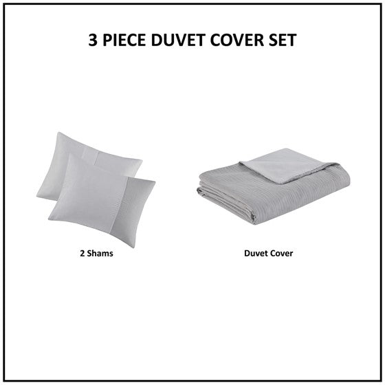 Beautyrest Miro 3 Piece Gauze Oversized Duvet Cover Set King/Cal King 1 Duvet Cover:106""W x 94""L 2 King Shams:20""W x 36""L(2)