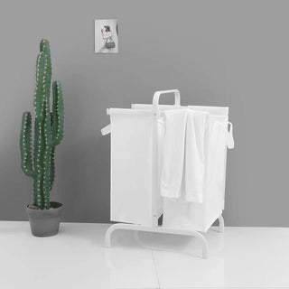 2-Tier Laundry Hamper with 110L Capacity - White or Black