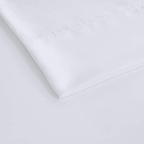 Sleep Philosophy Smart Cool Microfiber Moisture-Wicking Breathable 4 Piece Cooling Sheet Set, Queen Size, White (SHET20-967)