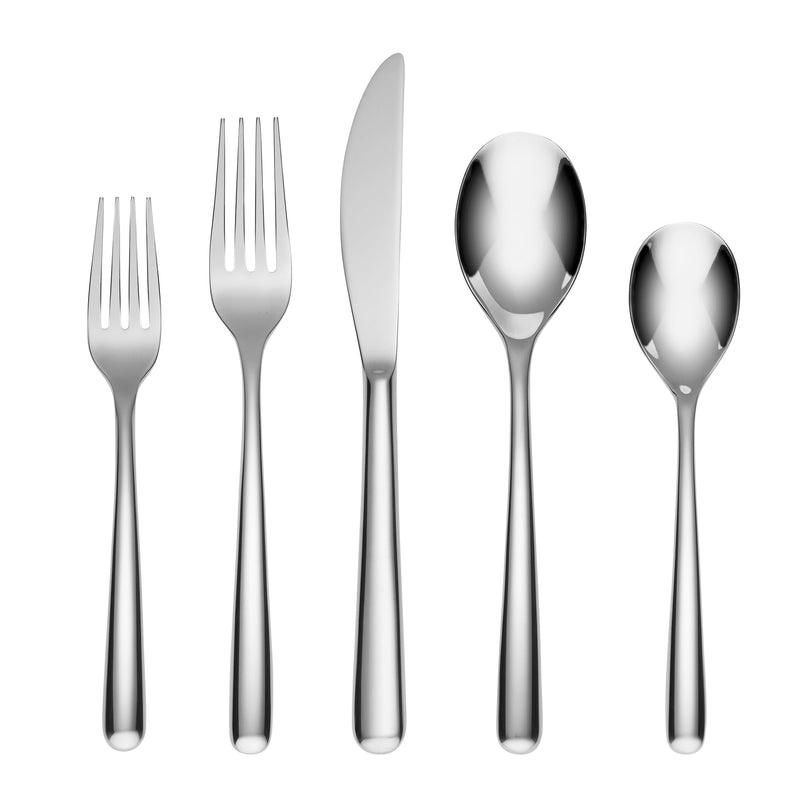 Cambridge Silversmiths Soiree Mirror 30-Piece Flatware Silverware Set, Service for 6, Includes Forks/Spoons/Knives