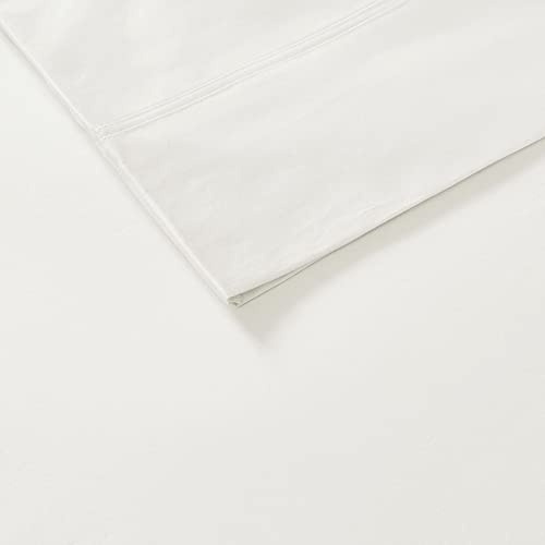 Sleep Philosophy 100% Rayon from Bamboo Bed Sheets Set, Breathable and Lightweight Sheet with 15" Deep Pocket, All Season, Cozy Bedding, Matching Pillow Cases, Full, Ivory 4 Piece