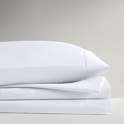 Intelligent Design Microfiber Bed Sheet Set Wrinkle Resistant, Soft Sheets with 12" Pocket, Modern, All Season, Cozy Bedding-Set, Matching Pillow Case, Twin XL, White, 3 Piece