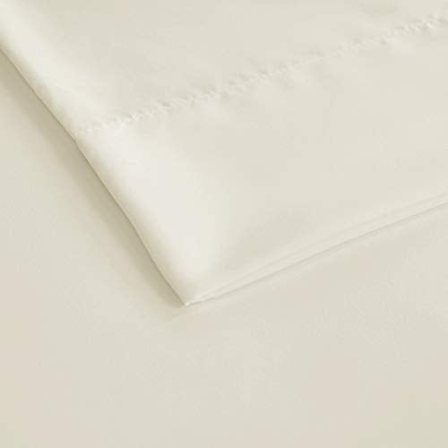 Sleep Philosophy Smart Cool Microfiber Moisture-Wicking Breathable 4 Piece Cooling Sheet Set, Queen Size, Ivory (SHET20-977)