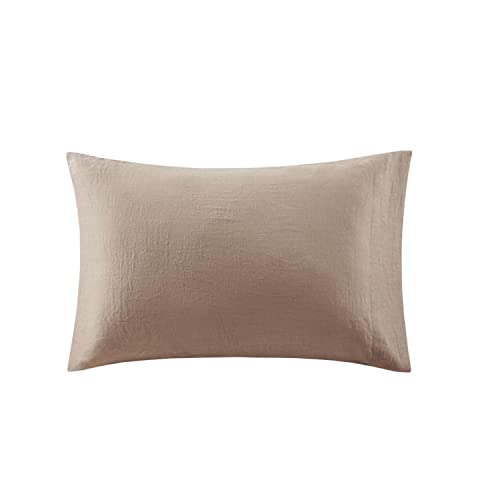 Madison Park Linen Blend Cotton and Linen Pillowcase with Warm Taupe MP21-7885