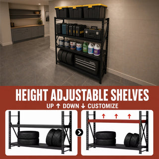 4-Tier Heavy Duty Storage Shelving Unit with 6000 LBS Capacity - Metal