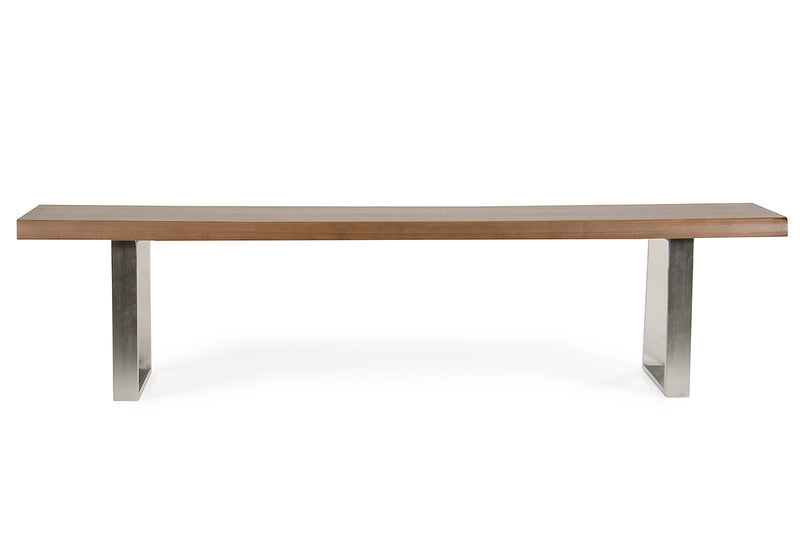 Home Outfitters 71" Brown and Silver Dining Bench