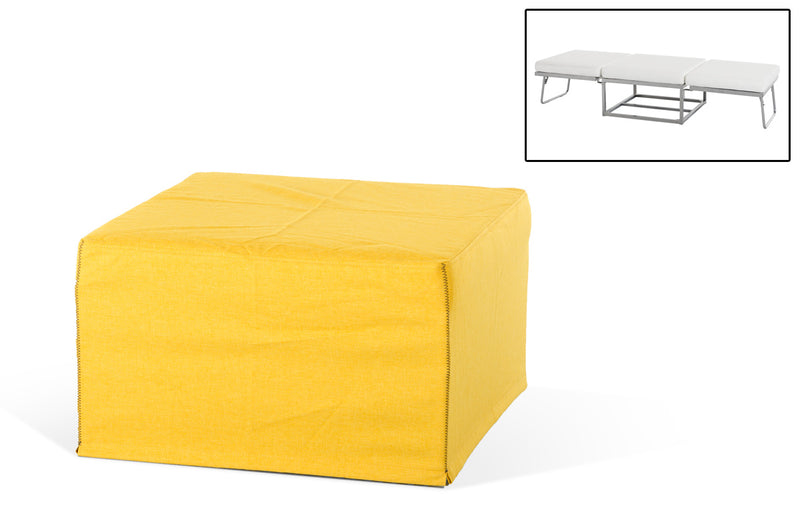 Home Outfitters 28" Yellow Polyester Footstool Ottoman