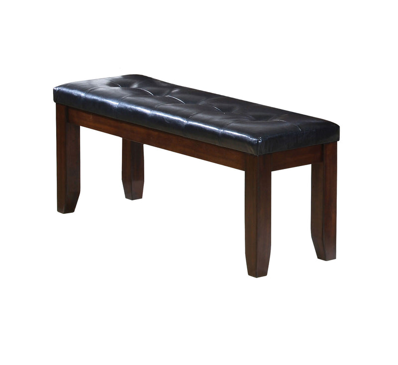 Home Outfitters 48" Black and Brown Upholstered PU Leather Bench