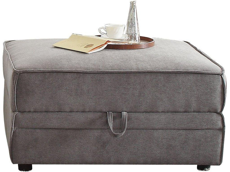 Home Outfitters 30" Gray Velvet Storage