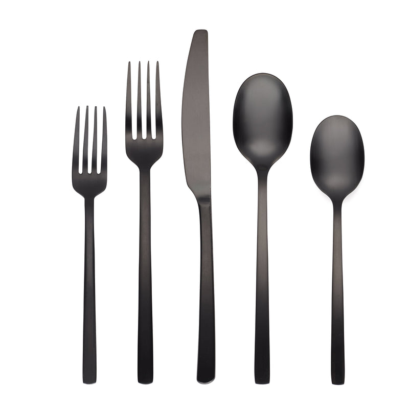 Cambridge Silversmiths Beacon Black Satin 45-piece Flatware Set