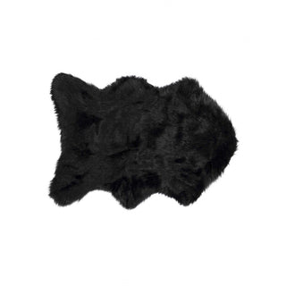 Home Outfitters 2' X 3' Black Faux Sheepskin Animal Print Washable Area Rug