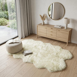Home Outfitters 4' X 6' Natural Genuine Sheepskin Handmade Area Rug