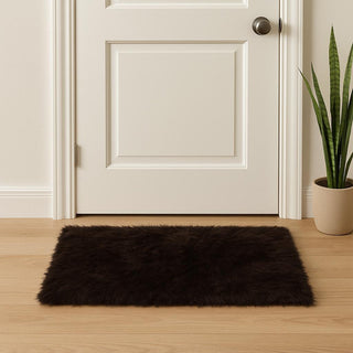 Home Outfitters 2' X 3' Chocolate Faux Fur Animal Print Area Rug
