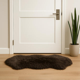 Home Outfitters 2' X 3' Chocolate Genuine Sheepskin Shag Area Rug