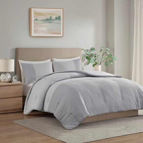 Beautyrest Miro 3 Piece Gauze Oversized Comforter Set King/Cal King 1 Comforter:106""W x 94""L 2 King Shams:20""W x 36""L(2)