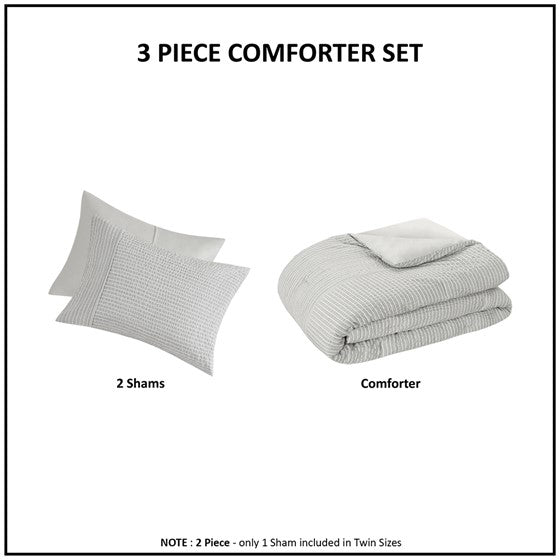 Beautyrest Miro 3 Piece Gauze Oversized Comforter Set Full/Queen 1 Comforter:92""W x 94""L 2 Standard Shams:20""W x 26""L(2)