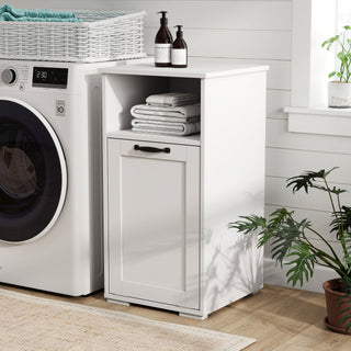 Laundry Cabinet with Removable Liner Bag - Bathroom Storage