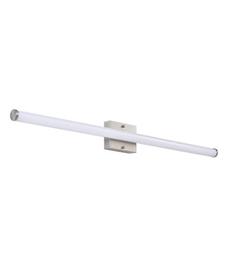 36"W 1-Light LED Round Linear Bath Vanity Light Fixture Brushed Nickel Finish