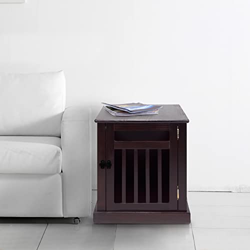 Casual Home Wooden Small Pet Crate, End Table, Espresso,19.5"W x 22.5"D x 22.5"H