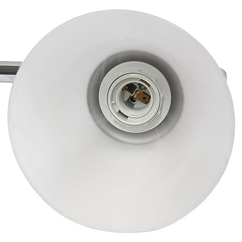 Lalia Home Essentix Contemporary Three Light Metal and Alabaster White Glass Shade Vanity Uplight Downlight Wall Mounted Fixture with Metal Accents