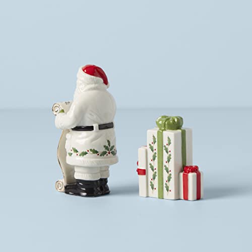 Lenox Holiday Santa Salt & Pepper, 0.53, Red & Green