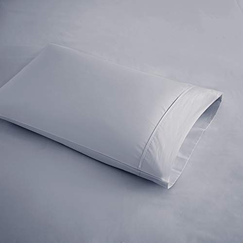 Beautyrest BR 600 TC Cooling Cotton Blend Solid Sheet 16 Inch Deep Pocket, All Season, Soft Bedding-Set, Matching Pillow Case, Queen, Blue 4 Piece (BR20-1003)