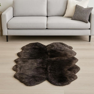 Home Outfitters 4' X 6' Chocolate Genuine Sheepskin Area Rug