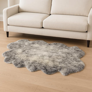 Home Outfitters 4' X 6' Gray Genuine Sheepskin Handmade Area Rug