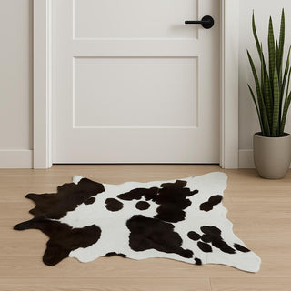 Home Outfitters 2' X 3' Brown And White Cowhide Abstract Hand Woven Area Rug