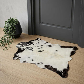 Home Outfitters 2' X 3' Black And White Cowhide Cowhide Print Hand Woven Area Rug