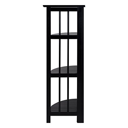 Casual Home 4 tier Corner Folding Bookcase, Black