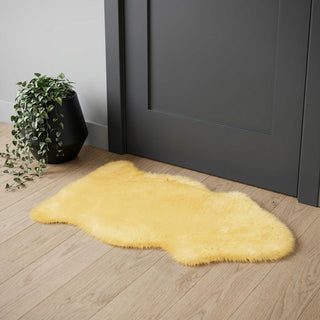 Home Outfitters 2' X 3' Cream Genuine Sheepskin Animal Print Shag Area Rug